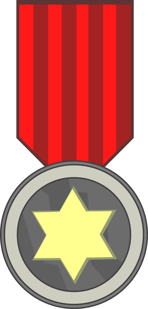 Vector Clip Art Of Star Award Medal On Red Ribbon - General Medal Clipart (958x1990)