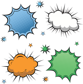 Colorful Comic Label Collection, Comic, Speech, Bubble - Quadro Decorativo - Bang - 221qddb (640x640)