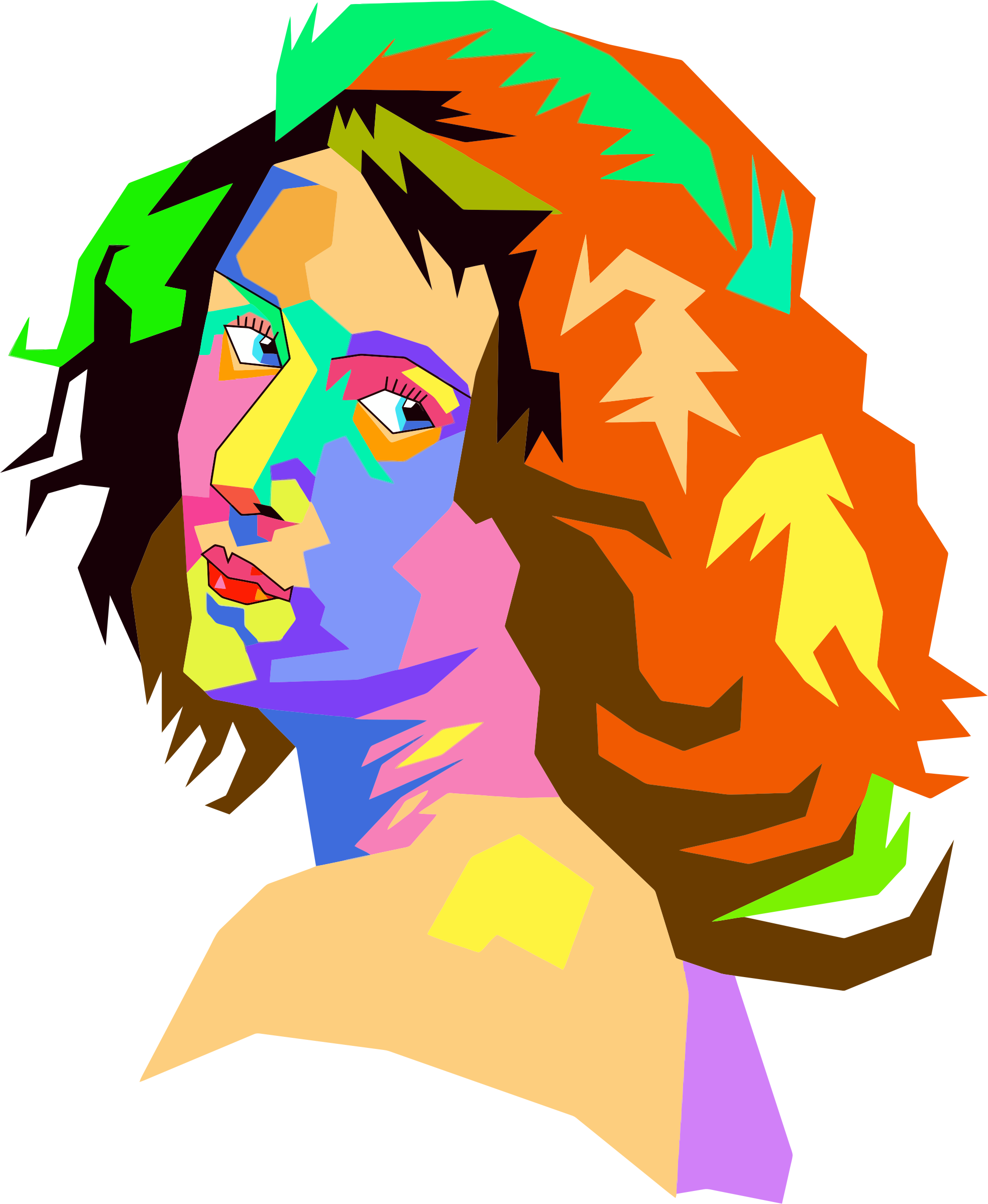 Art Female Face - Pop Art Clip Art (1967x2398)