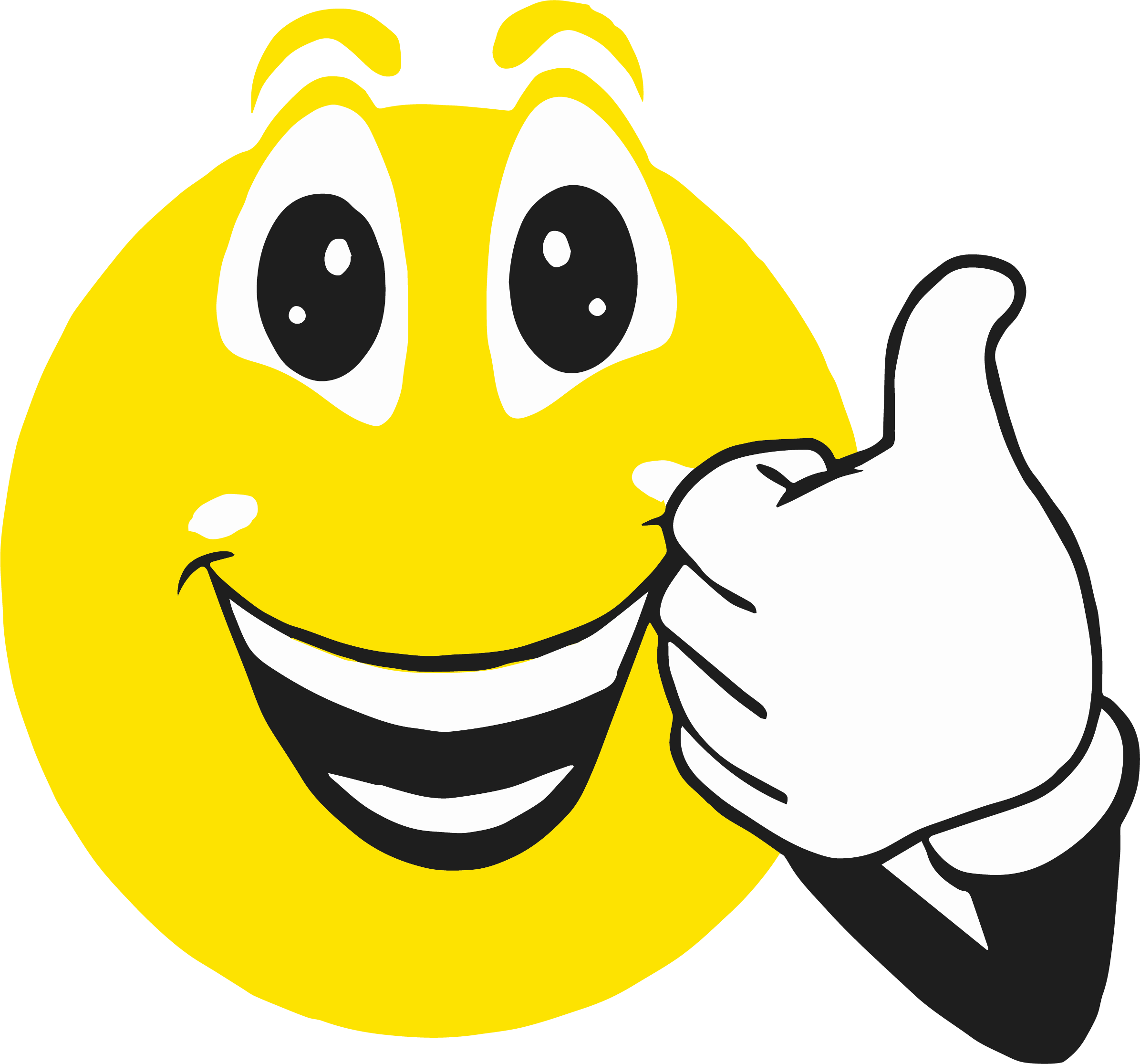 Smiley Face Clip Art Thumbs Up - Smiley Face With Thumbs Up (2390x2229)