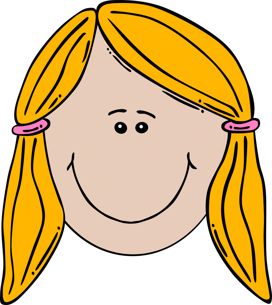 Excited Smiley Face - Cartoon Girl Face (911x1024)