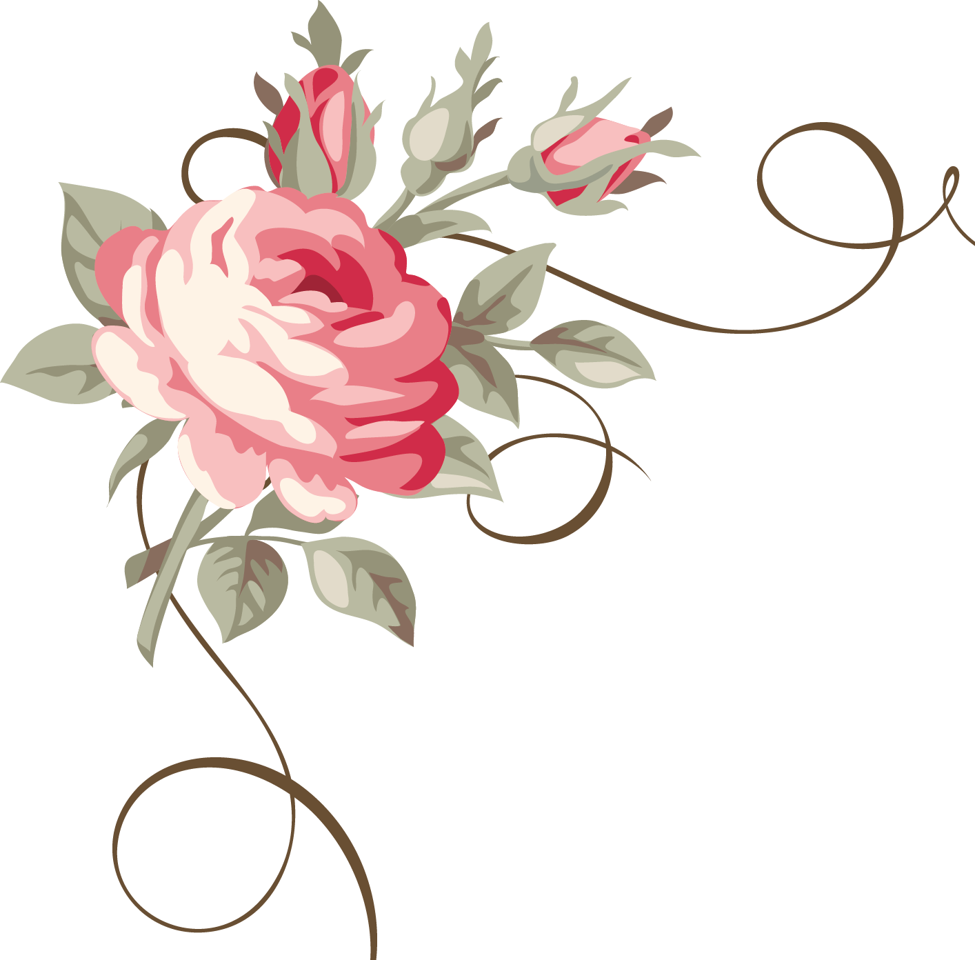 Frames Floral Em Png Para Baixar - Flores E Arabescos Png (1414x1392)