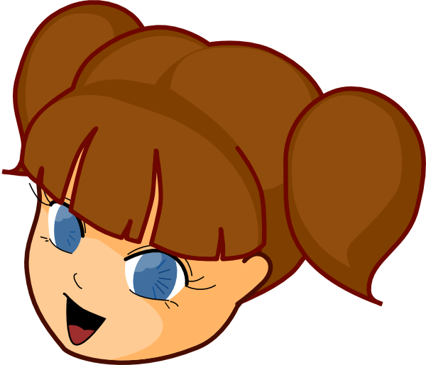 Girl Brown Hair Clip Art - Brown Hair Clipart (600x515)