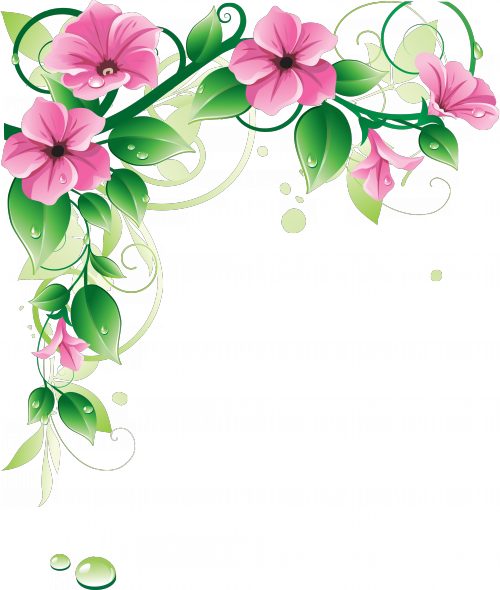 Цветы Розовые - Flowers On The Side (500x590)