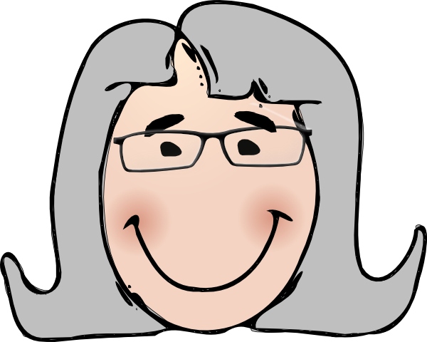 Woman With Glasses Grey Hair Clip Art At Clker - Woman With Grey Hair Cartoon (600x480)
