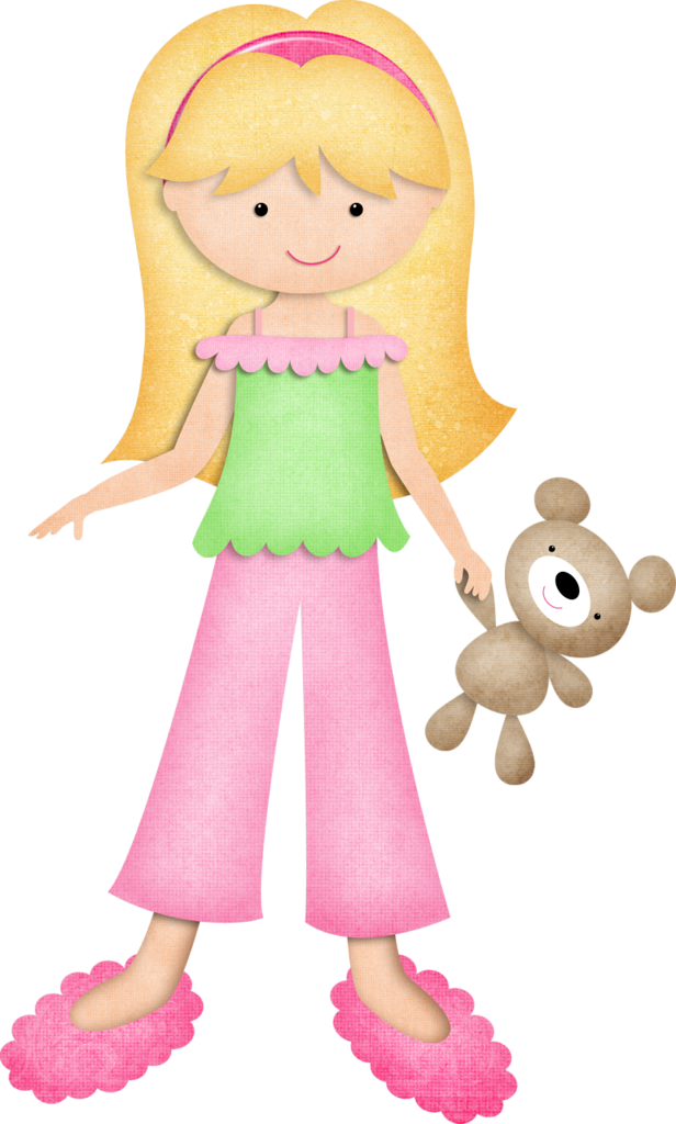 Girls In Pajamas Cliparts - Put On Pajamas Clip Art (616x1024)