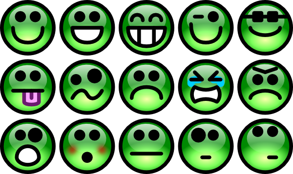 Green Smiley Face Clip Art Emotions - Smiley Face Clip Art (1261x750)