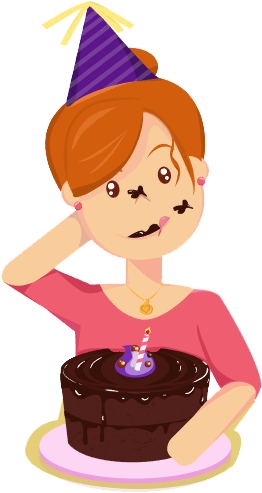 Eating Cake Clipart - Girl Eat Cake Clipart (270x492)