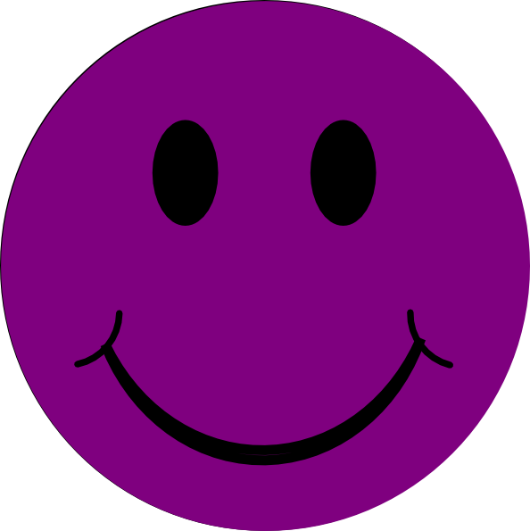 Purple Clipart Smiley Face - Purple Smiley Face Png (594x595)