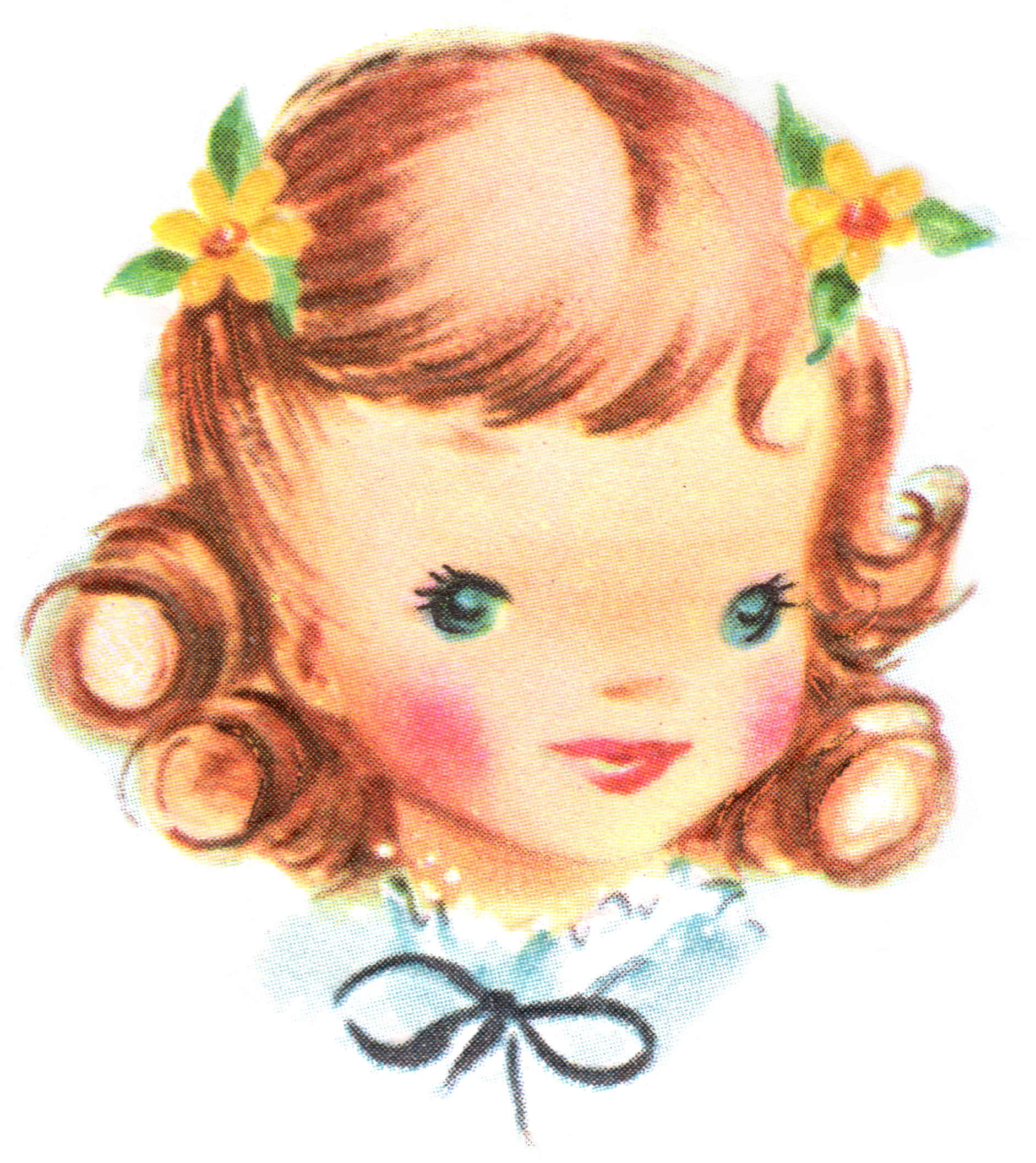 Related For Vintage Girl Clipart - Vintage (2214x2241)