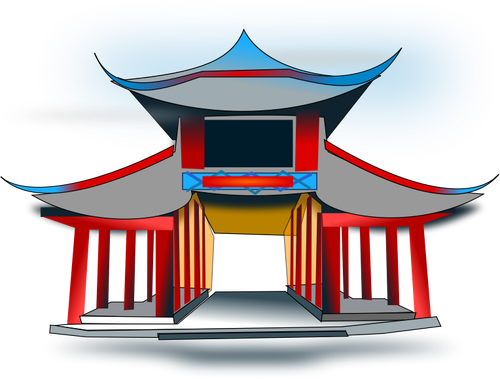 Clipart Vectorial De Casa China - Clipart Vectorial De Casa China (500x379)