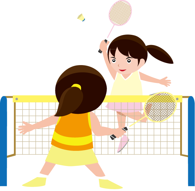 Girl Clipart Badminton - Clip Art Playing Badminton (631x619)