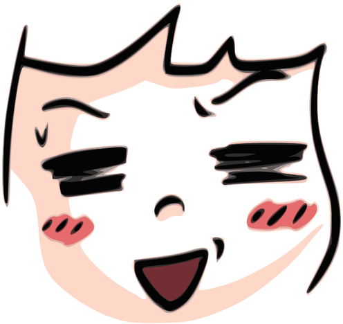 Abstract Funny Face Public Domain Vectors Clipart - Started With A Kiss 2 (500x500)