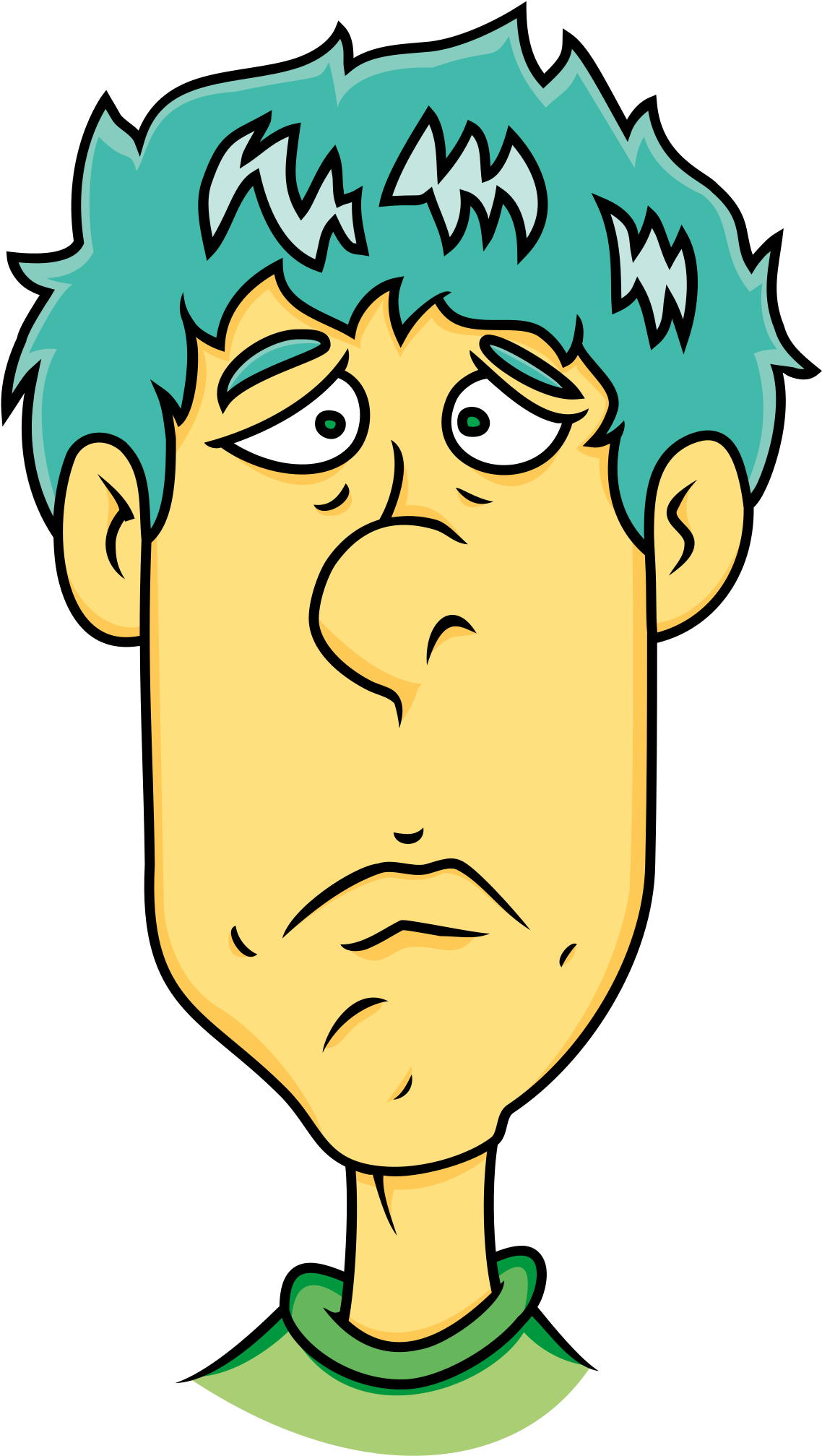 Face Of Sad Man - Sad Man Cartoon (2400x2400)