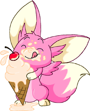 Faellie Eating Ice Cream - Cartoon (400x400)