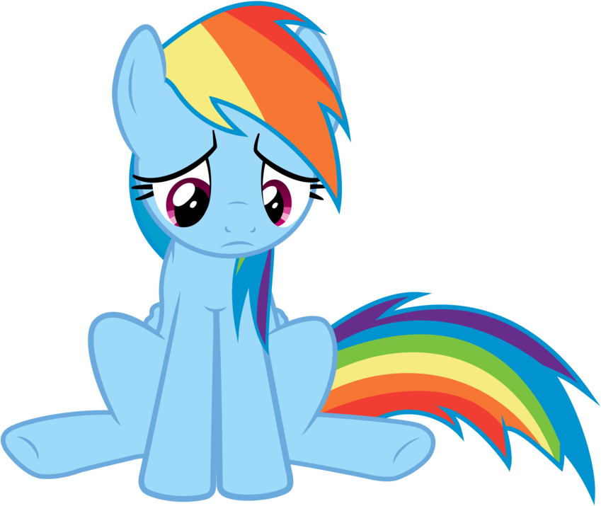 Unicorn Clipart Sad - Rainbow Dash Sad Png (887x900)