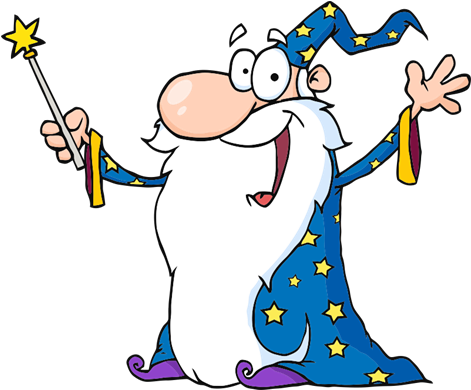 Vinilo Decorativo Infantil Mago Barba Blanca Y Varita - Cartoon Wizard (470x470)