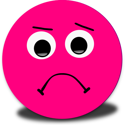 Sad Smiley Pink Emoticon Clipart - Sad Face Emoji Pink (512x515)