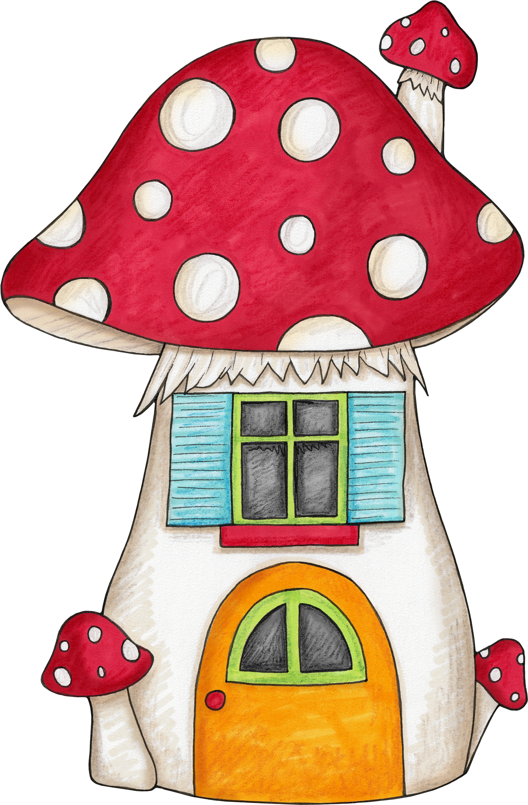 Natale - Cartoon Mushroom House Drawing (1829x2787)