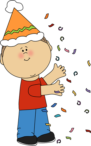 Kid With Birthday Confetti - My Cute Graphics Party (312x500)