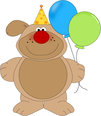 Party Clip Art - Clip Art Dog Birthday (350x401)