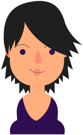 Black Hair Clipart Short Hair - Short Black Hair Cartoon (512x512)