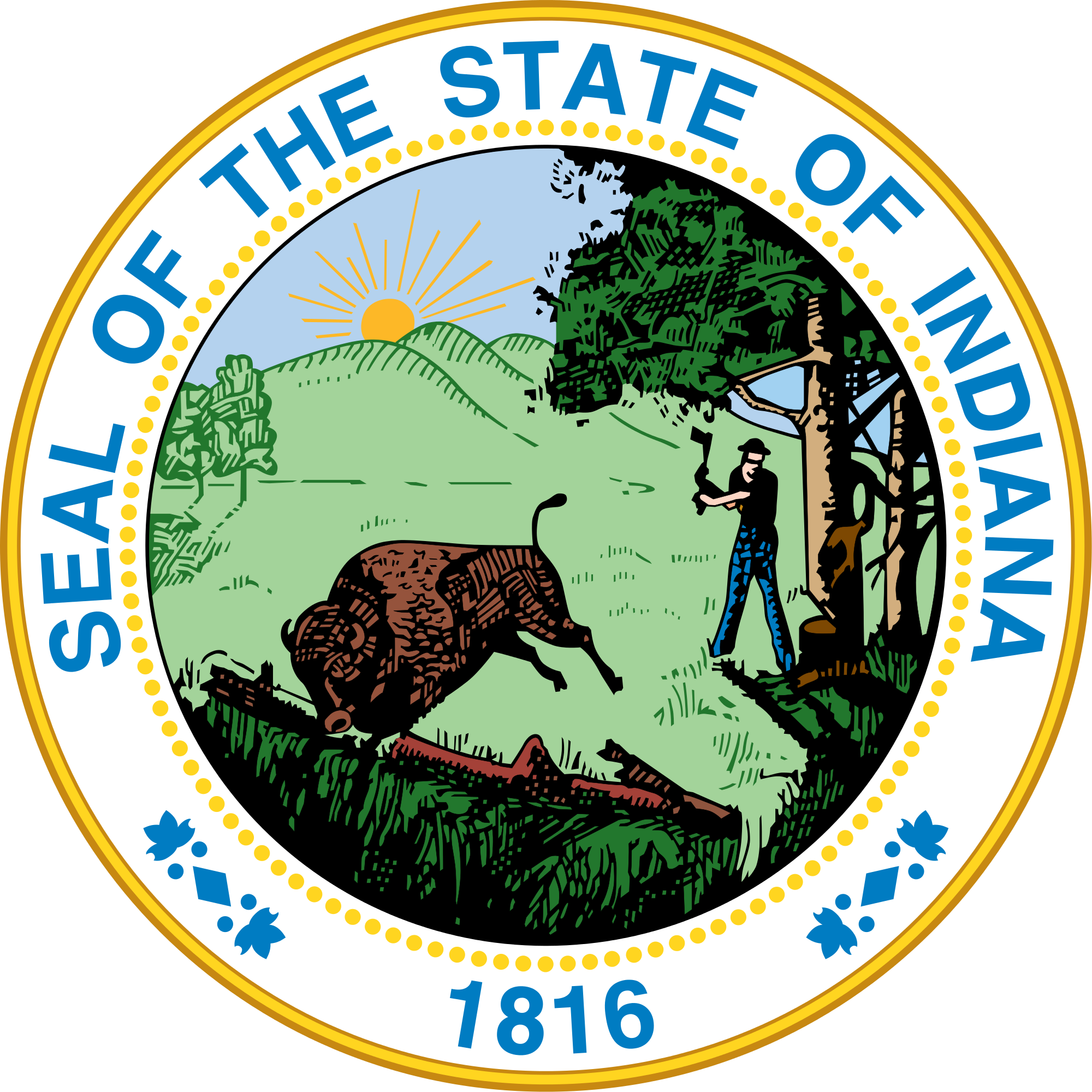 Indiana State Seal - Seal Of The State Of Indiana (2000x2000)