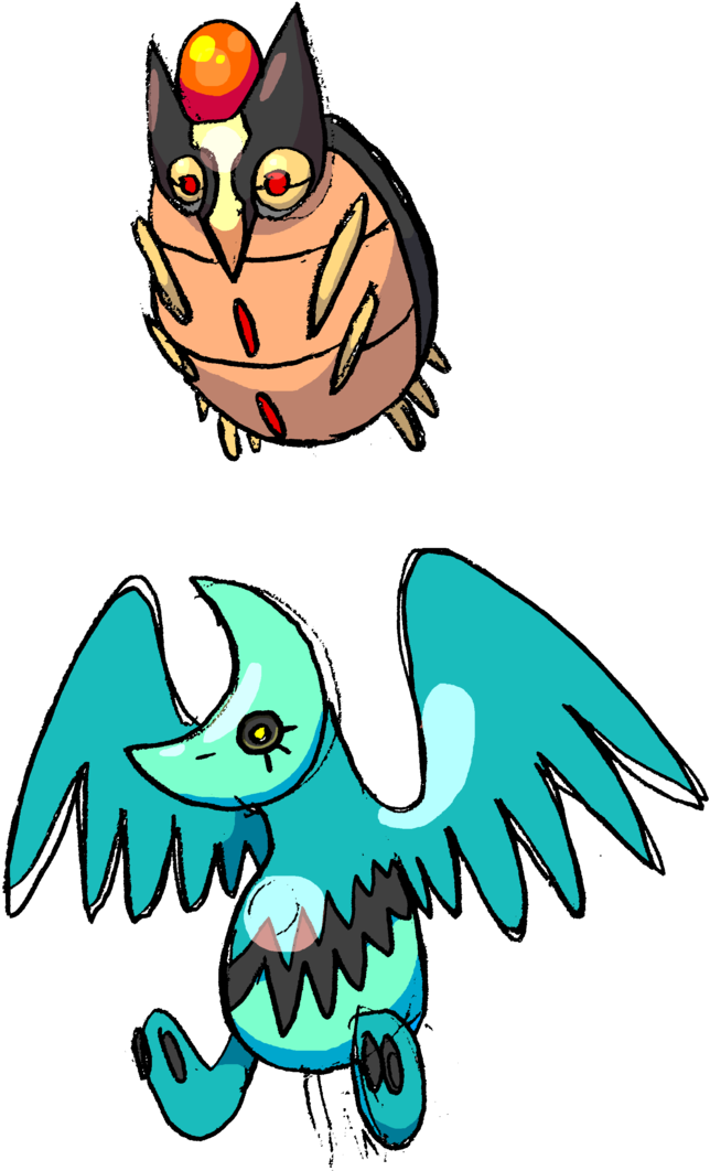 Sun Scarab And Moon Bird By Pl4ntm4n - Cartoon (720x1109)
