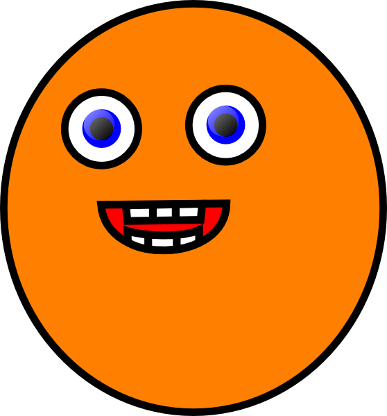 Orangeface Clip Art At Clker - Smilez Grayscale Emoji Coloring Book For Adults: Coloring (558x599)