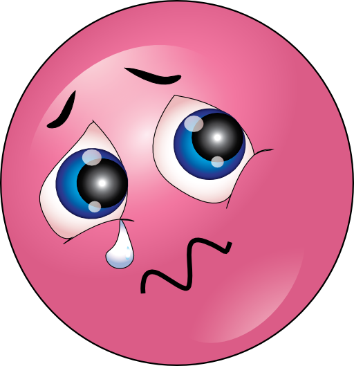 Crying Pink Smiley Emoticon Clipart - Clip Art Crying (512x529)