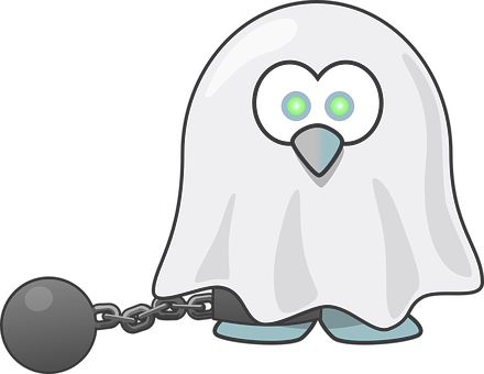 Tux Animal Bird Chain Dead Fear Ghost Hall - Tux Halloween (440x340)