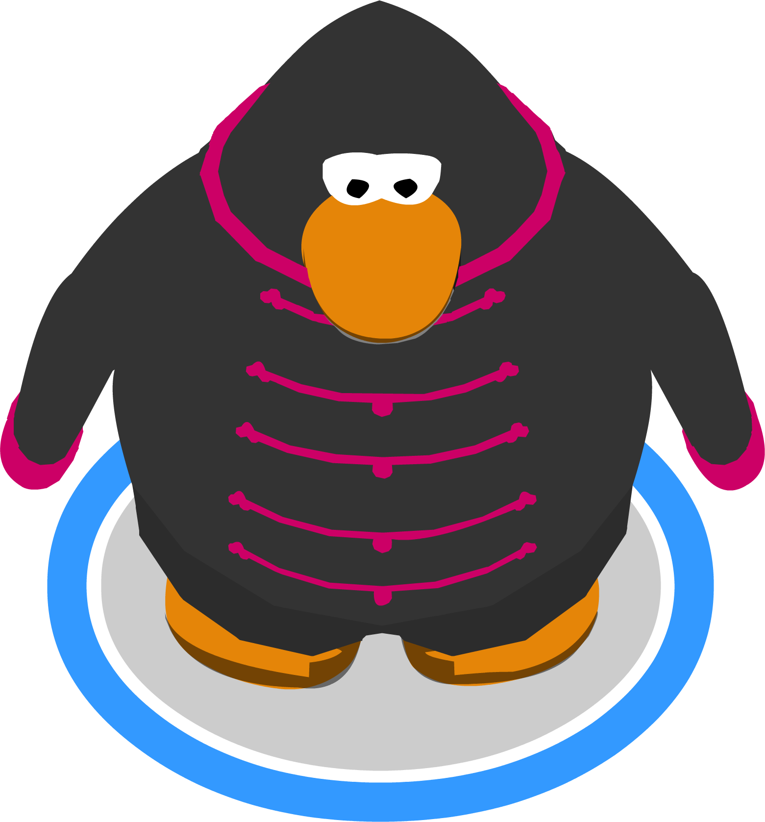 Crimson Sun Suit Ingame - Club Penguin Mohawk (1561x1677)