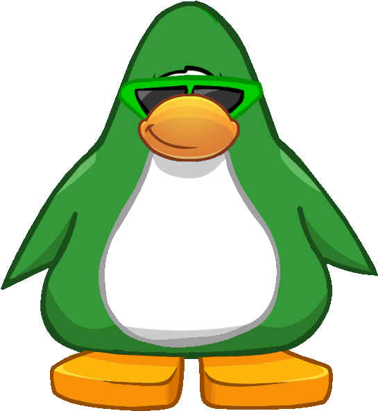 Green Sun Glasses 2013 Version Pc - Purple Club Penguin (593x643)