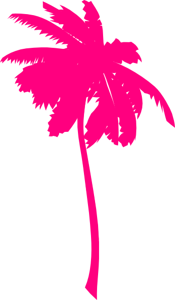 Tree Clipart Pink Palm - Pink Palm Trees Vector (348x596)