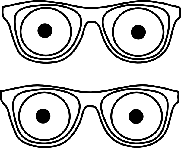 Outline Glassees Eyes Clip Art At Clker - Glasses With Eyes Clipart (600x491)