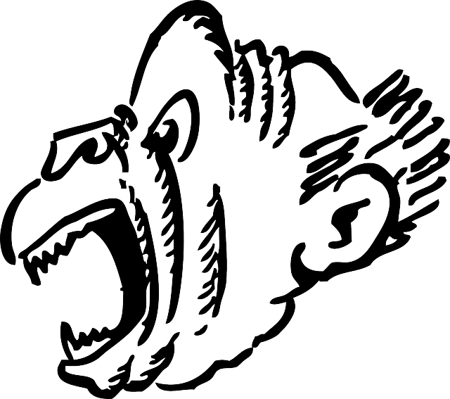 Head, Monkey, Angry, Face, Creepy, Scary, Screaming - Screaming Monkey Clipart (640x567)