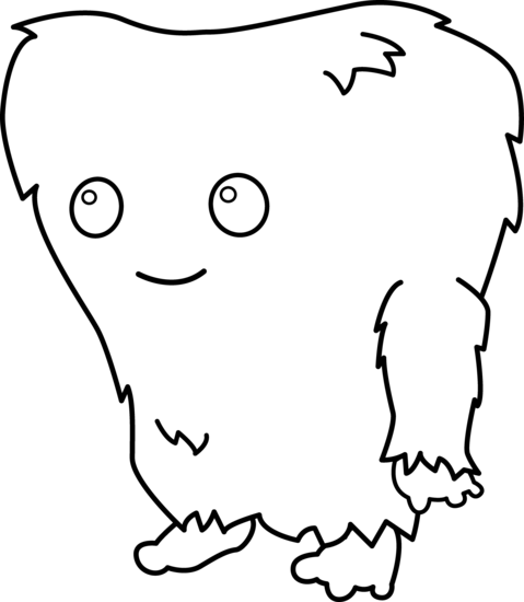 Cute Colorable Monster - Bigfoot Clipart (479x550)