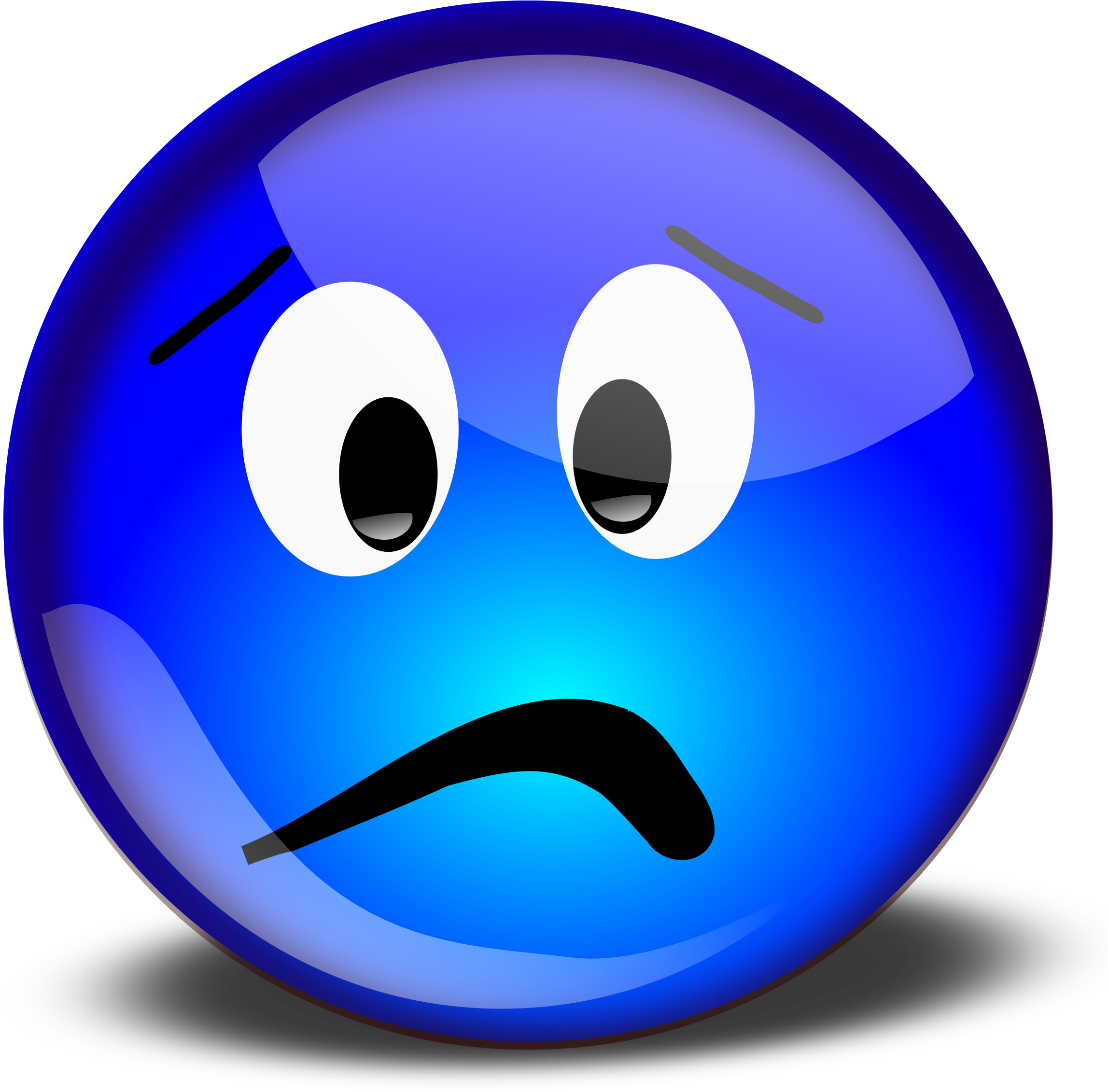 Smiley Face Thumbs Down Clipart Clipart Panda Free - Blue Sad Smiley Face (2400x2350)