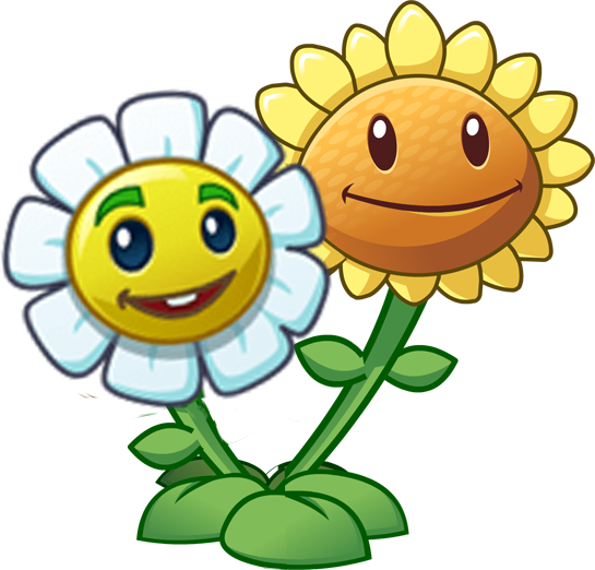 Sunflower Clipart Plant Vs Zombie - Pvz 2 Twin Sunflower (545x522)