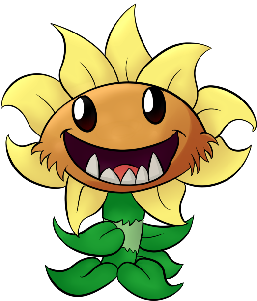 Image Primal Sunflower Fanart Png Plants Vs Zombies - Fan Art (609x671)