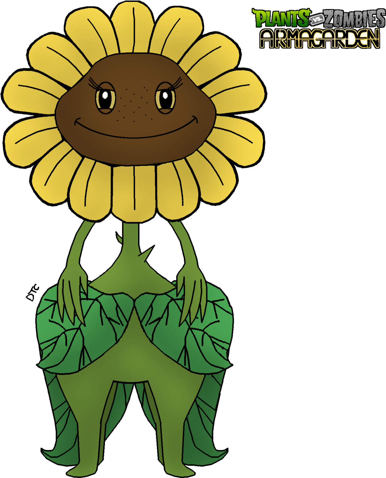 Plants Vs Zombies Sunflower Vector By 2bitmarksman-d6ly460 - Pvz Armagarden (1280x1544)