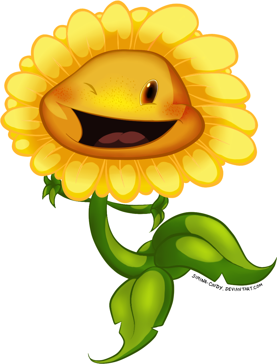 Rise And Shine By Simina-cindy - Plants Vs Zombies Garden Warfare Sunflower Cartoon (1088x1349)