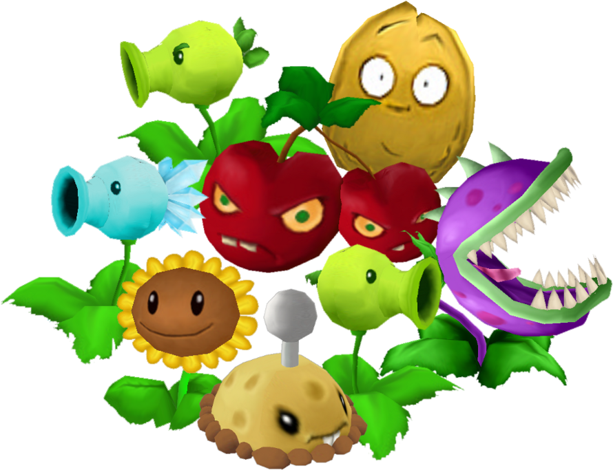 Plants Vs Zombies - Plants Vs Zombies Day Plants (900x699)