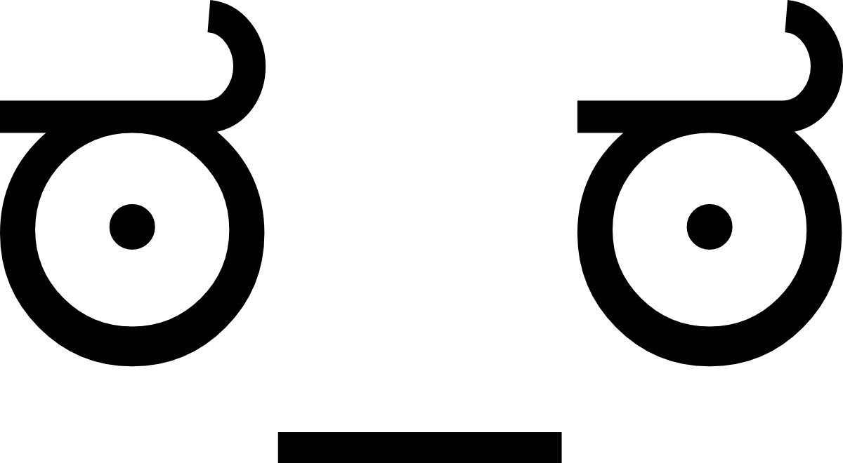 Black And White Smile - Look Of Disapproval Emoticon (1200x660)