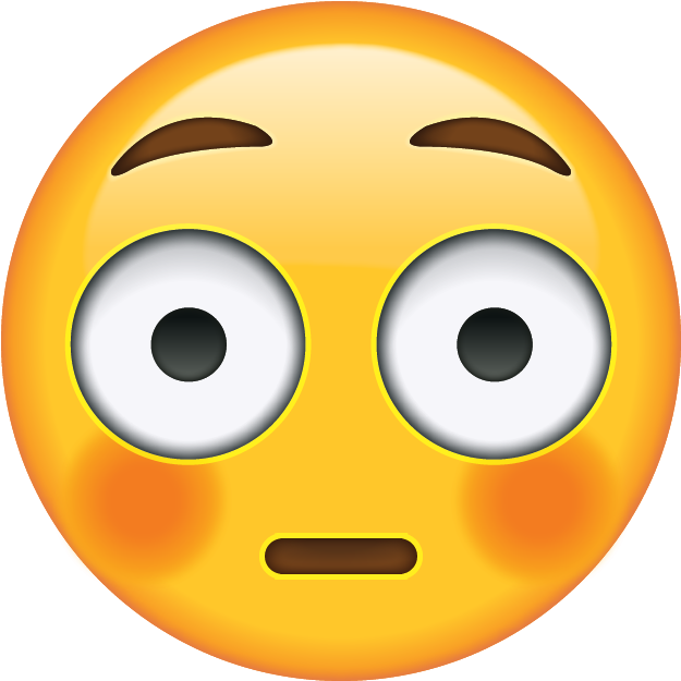 Download Flushed Face Emoji Icon - Wide Eyed Blushing Emoji (600x600)