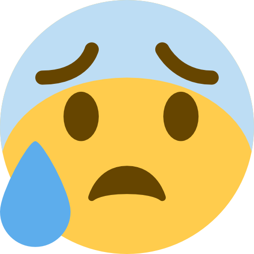 Cold Sweat Emoji Transparent (512x512)