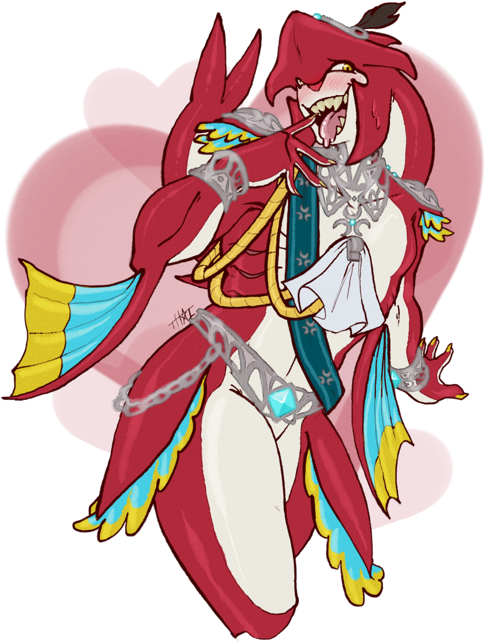 Embarrassed By The Blue Deviant Fox - Prince Of Sidon Fanart (1024x1304)