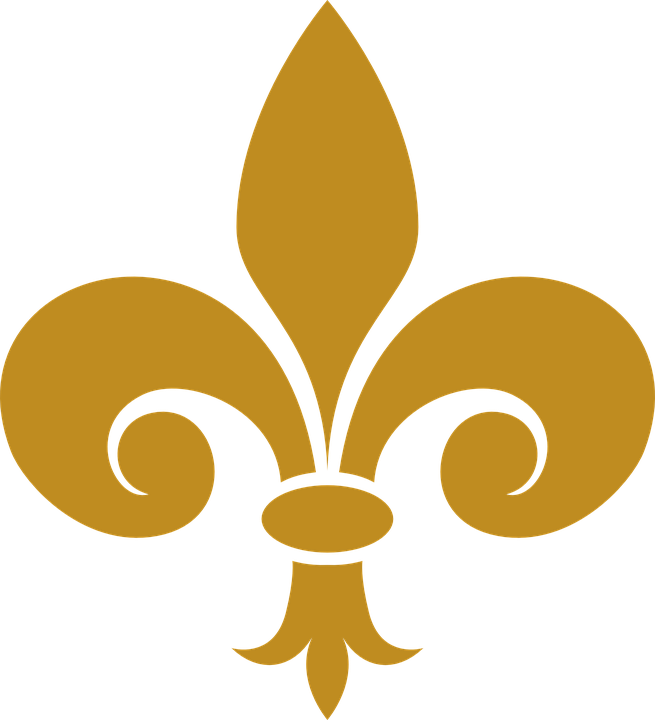 Fleur De Lis Emblem Decoration Saints Design - Fleur De Lis Clip Art (655x720)