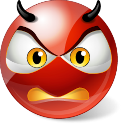 Angry Smiley - Angry Animated (392x400)