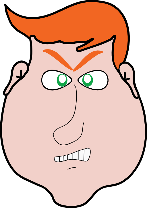 Angry Man Orange Hair Clipart - Royalty-free (512x723)